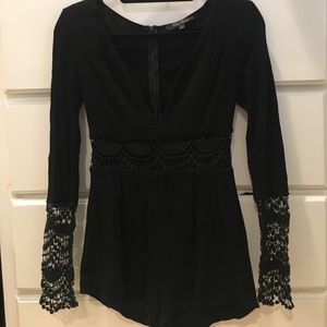 Black lace romper
